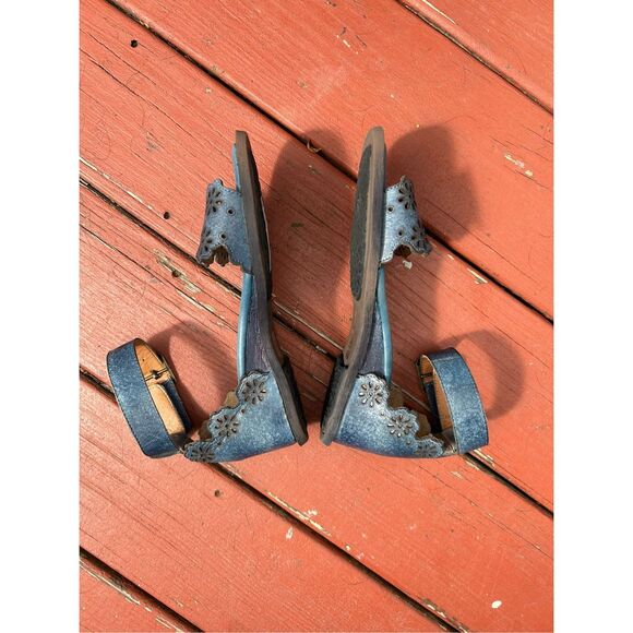 L'artiste Shoes/Spring Step Niarah Sandals Blue Leather Sz EU 39 / US 8, MP $180 - Picture 2 of 10
